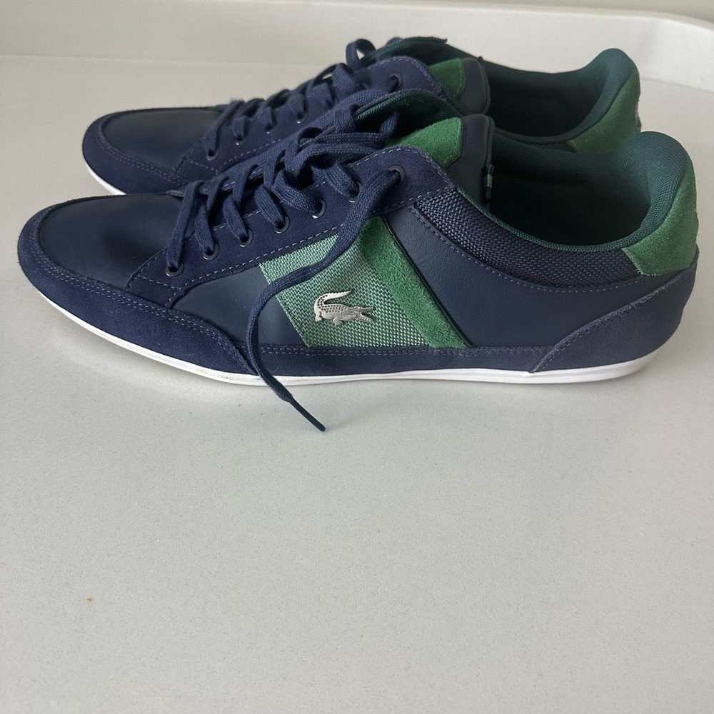 Men’s 13 Lacoste Chaymon 123 2 CMA Sneakers Navy/Green-Excellent Used Condition
